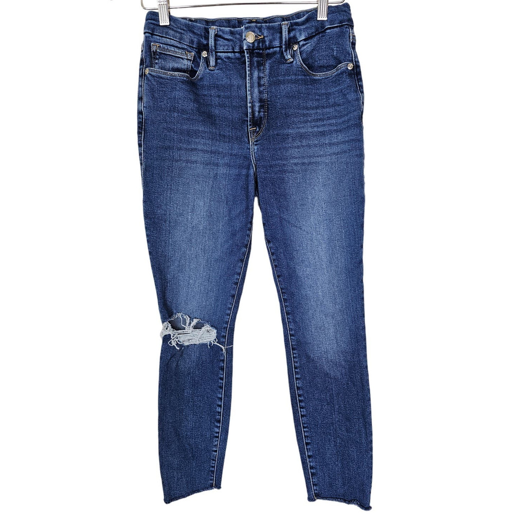 Good American Good Legs Crop Skinny Jeans Womens Size 8/29 Blue Dark Wash